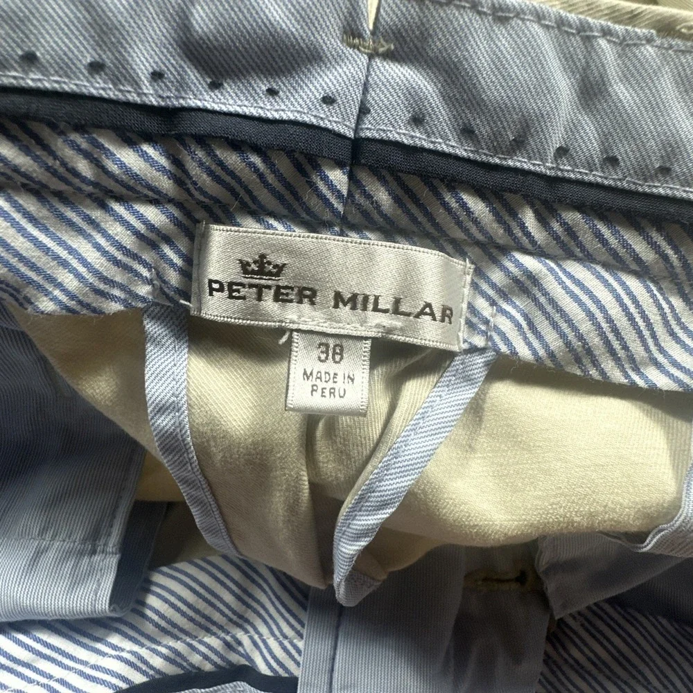 Peter Millar Pants Mens 38x30 Beige Chino Straight Pima Cotton Blend Casual B48